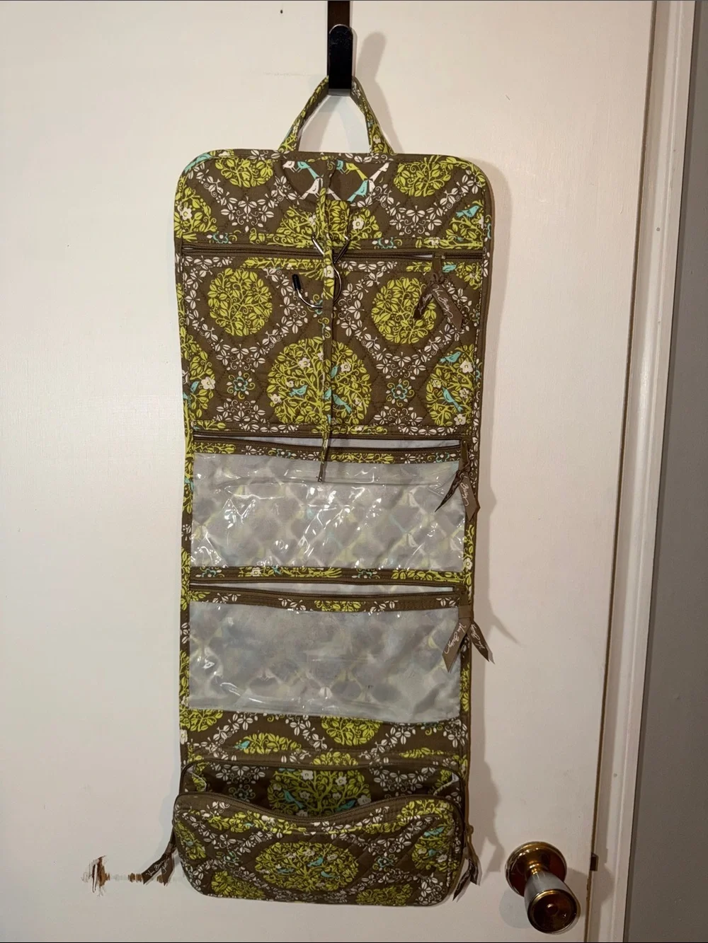Vera Bradley Sittin' In A Tree Hanging Toiletry Bag Roll Up Travel Organizer